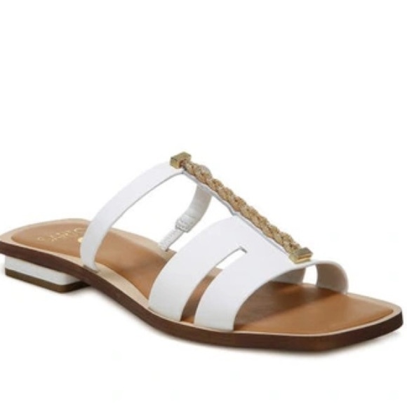 Franco Sarto Effy Sandal in White Leather - Picture 1 of 7